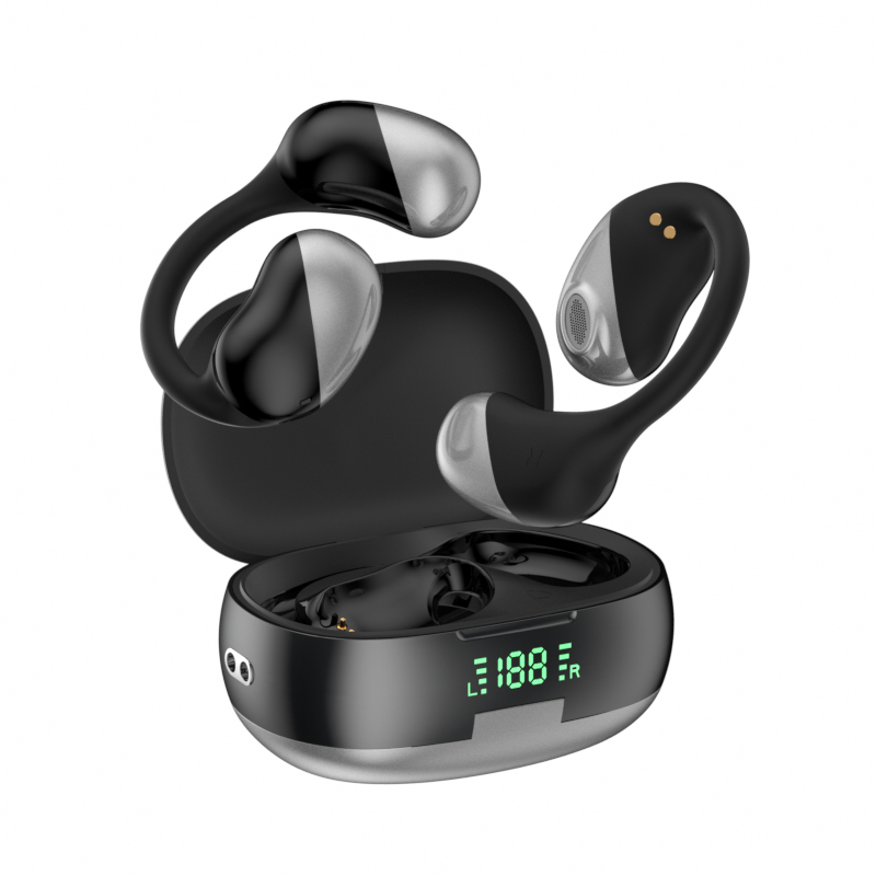 ヘッドセット 磁気デジタル ディスプレイ ノイズ キャンセリング OWS オープン Bluetooth サラウンド ステレオ ヘッドフォン